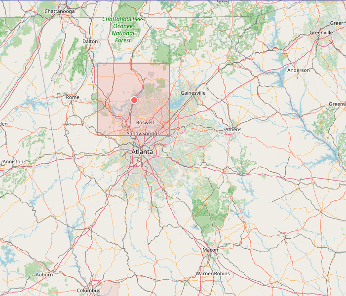 Map of Canton, GA