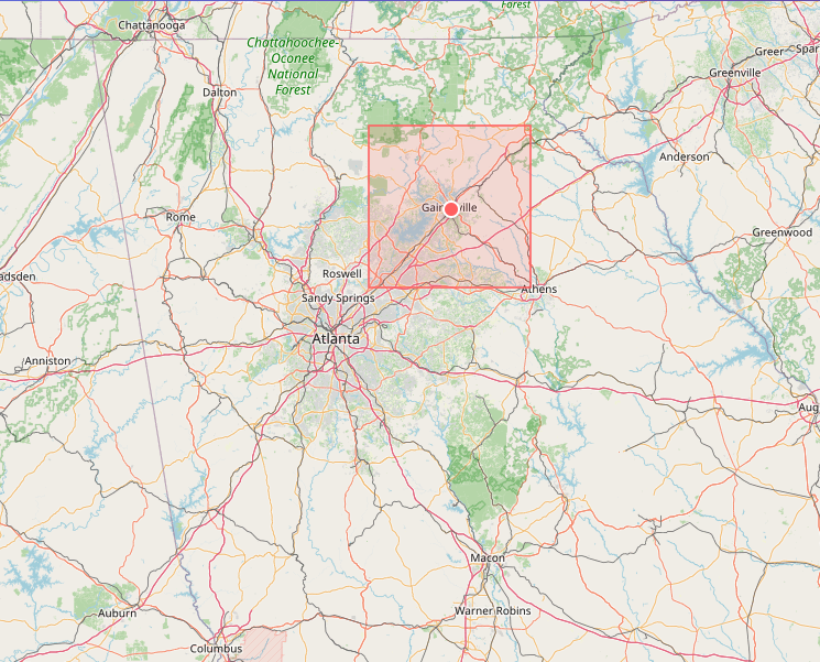 Map of Gainesville, Georgia